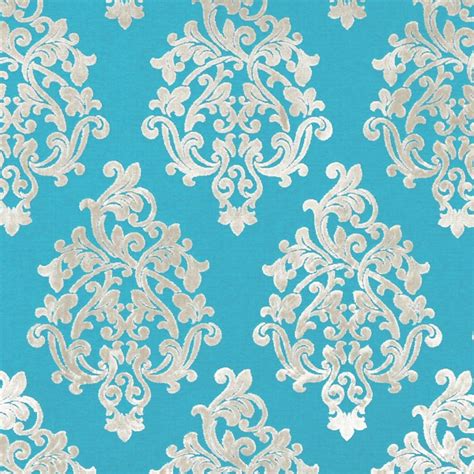 wrincled textured turquoise metallic gold damask fabric|Damask Fabric .